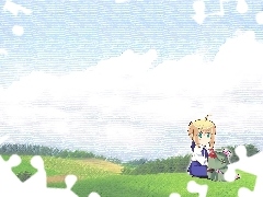dziewczynka, plecak, Fate Stay Night, biwak