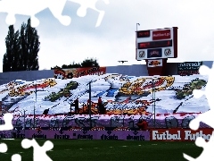 flaga, duża, Stadion, murawa