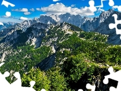 Niebo, Błękitne, Góry, Las