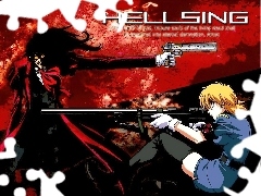 ludzie, karabin, Hellsing, pistolet