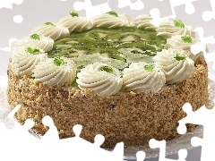 Krem, Galaretka, Tort, Kiwi