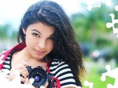 Aparat, Canon, Brunetka