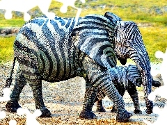 Bodypainting, Śmieszne, Słonie