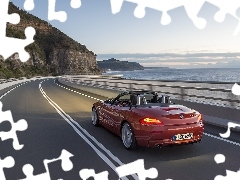 Skały, Morze, Bmw Z4, Droga