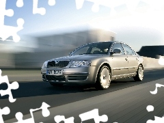 Prędkość, Duża, Srebrna, Skoda Superb