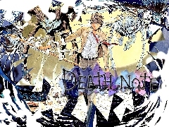 marynarka, chłopak, Death Note, potwory, broń