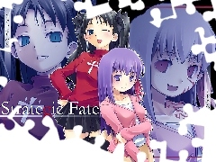 strategic, twarze, Fate Stay Night, krzyż, dziewczyny