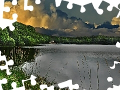 Las, Chmury, Jezioro