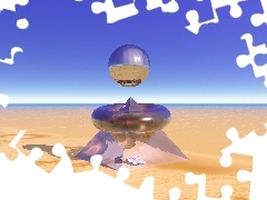 piramida, pustynia, 3D, Wektorowa