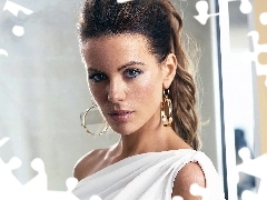 Makijaż, Kolczyki, Urocza, Kate Beckinsale