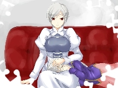 kanapa, przytulenia, Fate Stay Night, dziewczyny