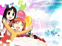tort, impreza, Azumanga Daioh, balony, dzieci