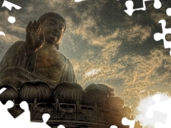 Zachód, Słońca, Budda