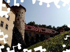 Łąka, Zamek, Krajobraz, Lato