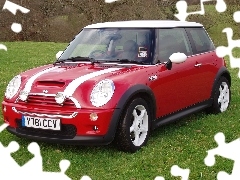 Dach, Biały, Czerwony, Mini Cooper