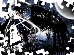 kara, strach, Rozen Maiden, skrzydła, kobieta
