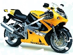 lusterka, tłumik , siedzenie , koła, światła , Motory Suzuki, kierownica, opony, żółty