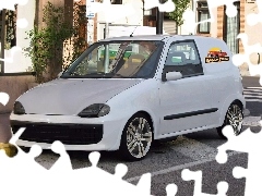 Pizza, Tuning, Białe, Fiat Seicento