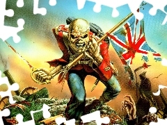 szabla, flaga, Iron Maiden