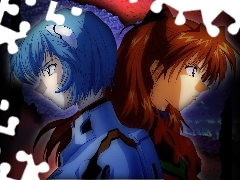 twarze, oczy, Neon Genesis Evangelion