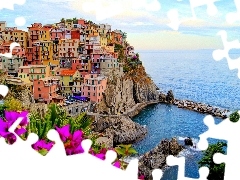 Manarola, Wybrzeże, Domy, Włochy