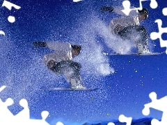 deska, snowboardzista, Snowbording