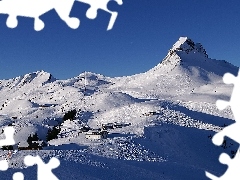 Damuls, Śnieg, Zima, Austria, Góry