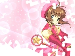 kij, czapka, Cardcaptor Sakura, kobieta