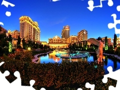 Miasto, Las Vegas, Fontanna, Krzewy
