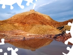 Lustrzane, Odbicie, Wzgórza, Jezioro