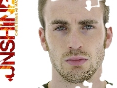bródka, twarz, Sunshine, napis, Chris Evans