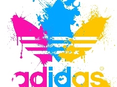 Adidas, Logo, Trójkolorowe, Rozmyte