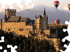 Segowia, Balony, Zamek, Hiszpania, Alkazar