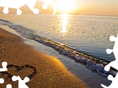 Plaża, Serce, Morze
