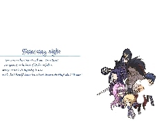 miecz, ludzie, Fate Stay Night, potworek, napisy
