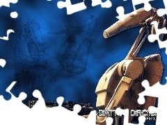 szkic, robot, Star Wars, walczący