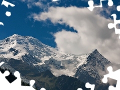 Śnieg, Chmury, Góry