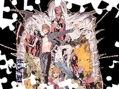 napisy, łańcuchy, śmierć, Death Note, kobieta, szkielety, ludzie