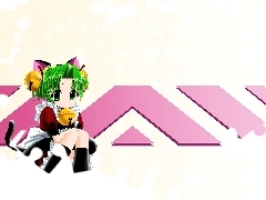 napis, ogon, Digi Charat dziewczyna