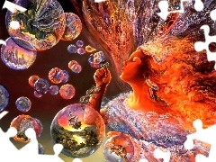 Bańki, Włosy, Kobieta, Josephine Wall, Ogniste