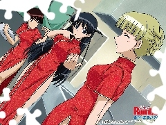 czerwone suknie, School Rumble