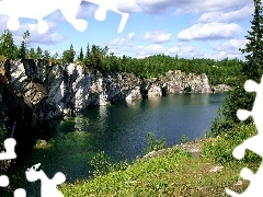Skały, Łódka, Rzeka
