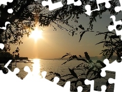 Balaton, Jezioro, Zachód, Węgry, Słońca