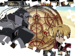 slajd, człowiek, Full Metal Alchemist, robot