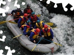 wiosła , rzeka, Rafting, ponton, spływ