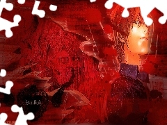 koszula, chłopak, Death Note, serce, czaszka