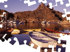 Łodzie, Zatoka, Harbor, Góra, Meksyk