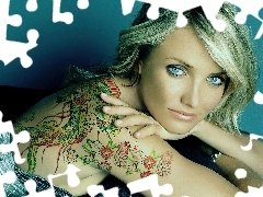 Kolorowy, Tatuaż, Cameron Diaz