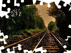 Tunel, Tory, Zachód, Słońca