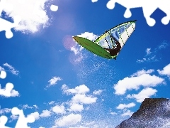 Chmury, Niebo, Windsurfing